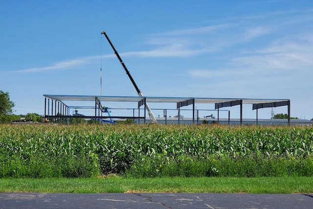 Western container janesville plant genthe steel building far view