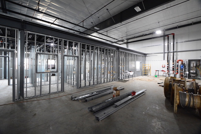 Framing in offices at the Venture Drive Plant